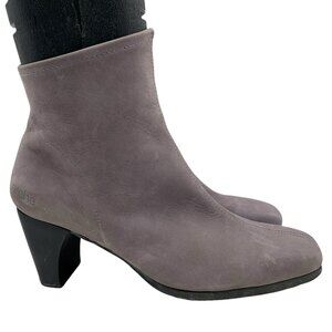 ARCHE Suede Ankle Boots Womens Sz EU 37 US 6 Low Heel Comfort Cushioned Leather